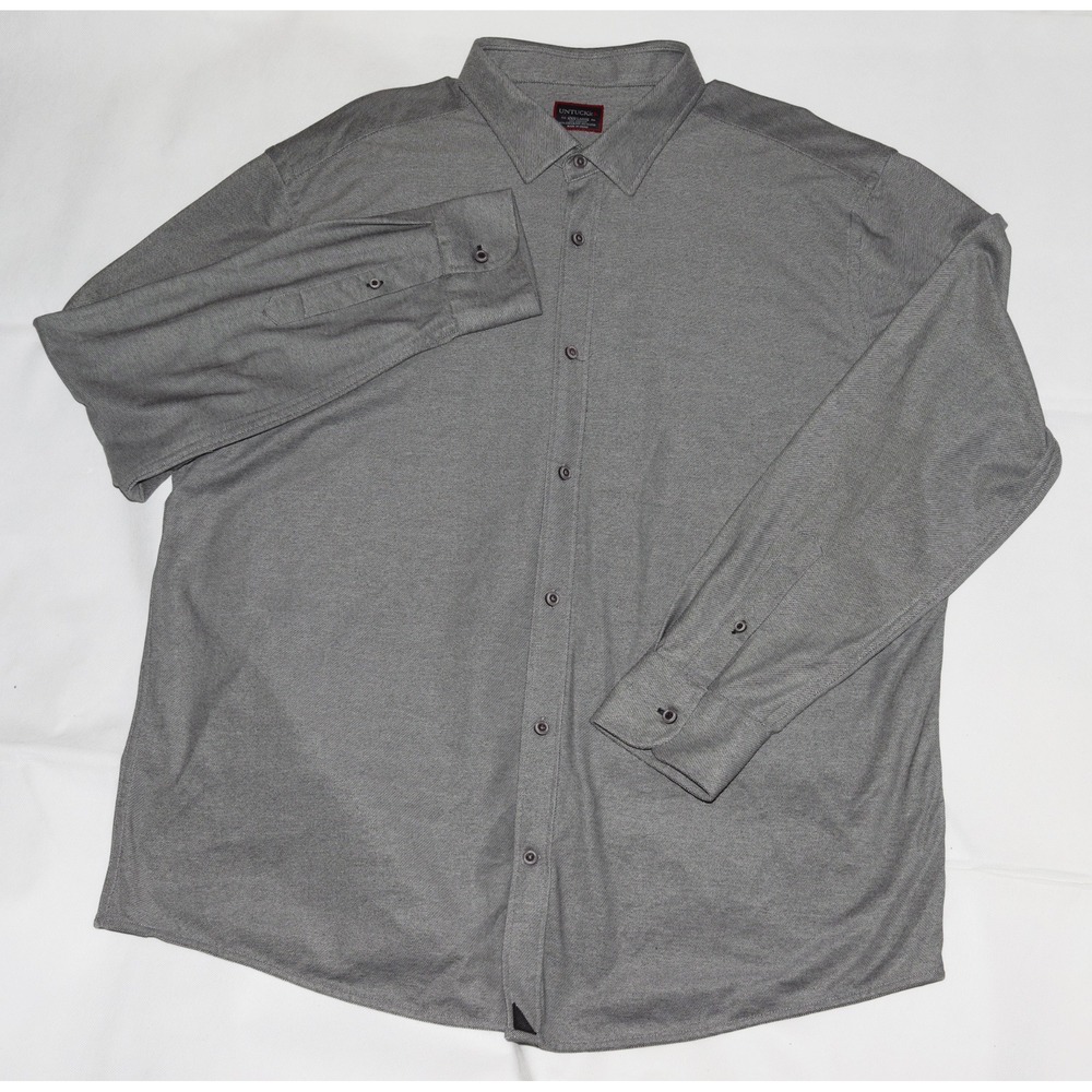 UNTUCKit Men's Long Sleeve Button‎ Front Gray Shirt Size 3XL